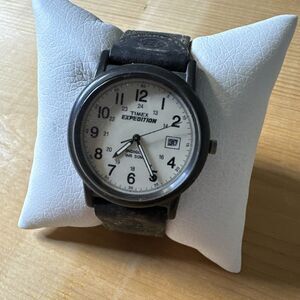 Timex Expedition Mens Analog Watch Creamy Dial Leather Nylon Band NEW BATTERY